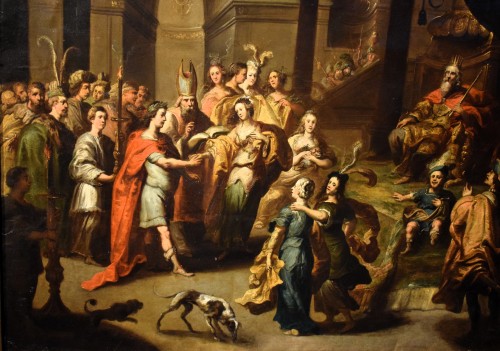 Paintings & Drawings  - The Marriage of David and Abigail - Pauwels Casteels (1625-1677)